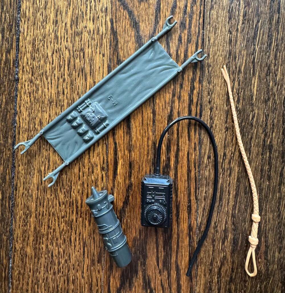 VTG ‘80s G.I. Joe LOT (4 pcs - Stretcher, Turbine Motor, Radio Backpack, Whip)